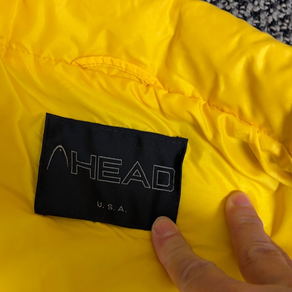 UNISEX VINTAGE HEAD brand Bright Yellow Ski Jacket MENS M WOMENS LG - Picture 5 of 8